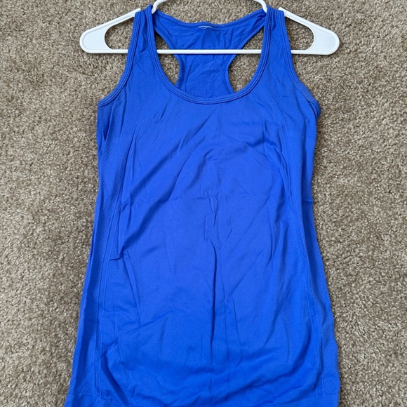 Women's Blue Racerback Tank Top - Picture 5 of 5